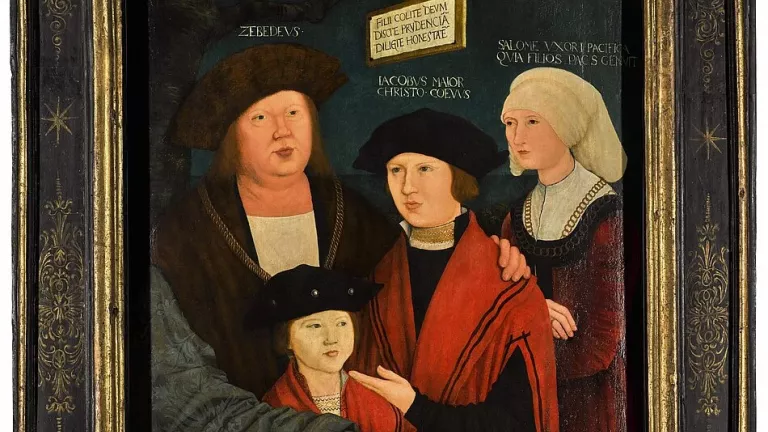 Bernhard Strigel, Johannes Cuspinian und seine Familie, 1520 (Vorderseite) © Strigel-Museum